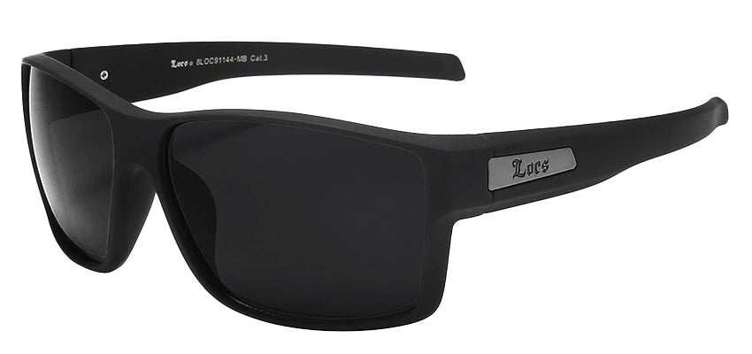 Large Matte Black Square Shades