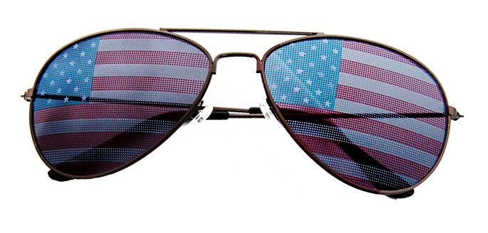 Oval USA Flag Aviator Sunglasses