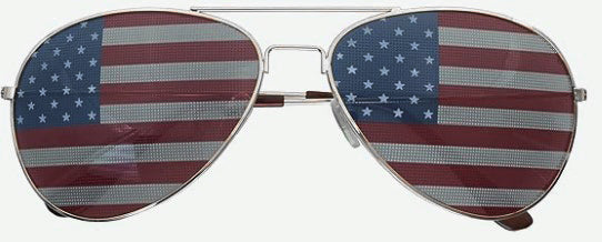 Oval USA Flag Aviator Sunglasses