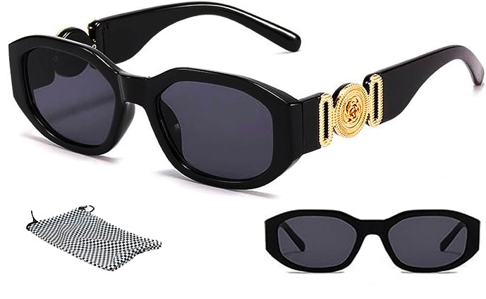 Men Women Rectangular Hip Hop Shades Crystal Red