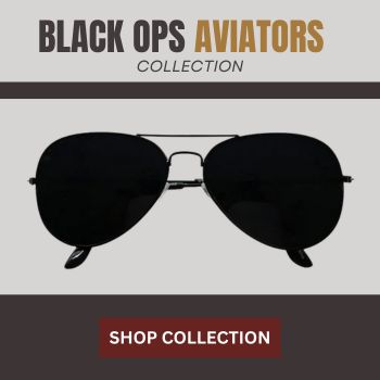 BLACK OPS Super Dark Cat 4 Aviators