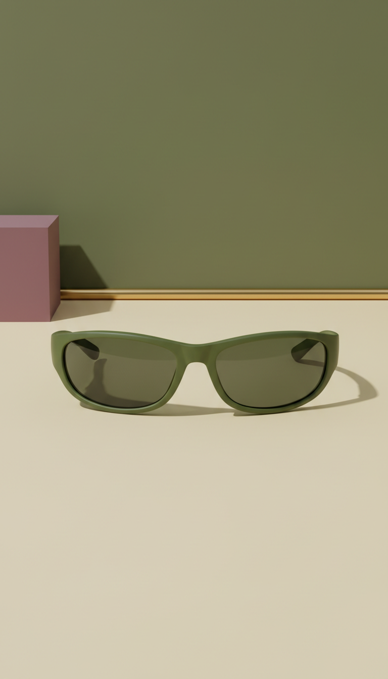 Wraparound Olive Green Locs Sunglasses