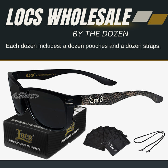 Bulk Wholesale Locs Wood Frame Sunglasses