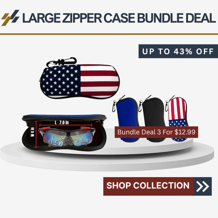Large Size Neoprene Zipper Sunglass Case Bundle Deal 3 for $12.99