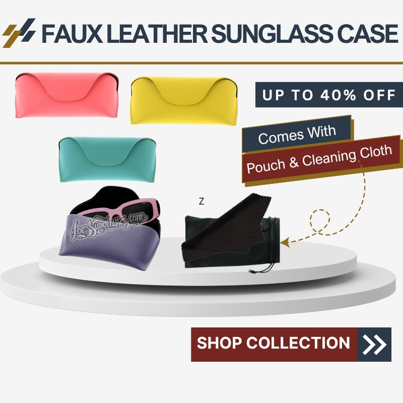 Soft Faux Leather Sunglass  Case w/ Magnetic Closure