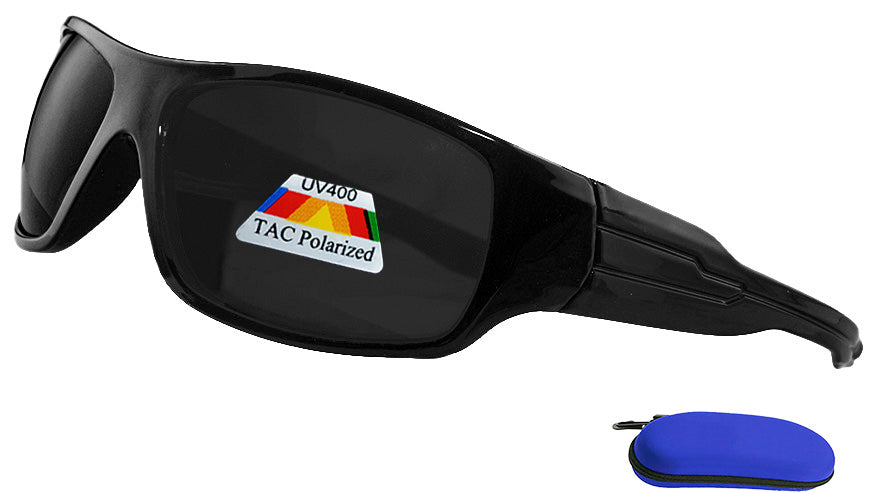 Polarized  Sports  Wrap Sunglasses -Logo Free