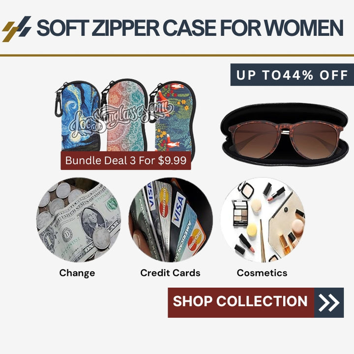 Neoprene Women's Zipper Sunglass Case Bundle Deal 3 for $9.99