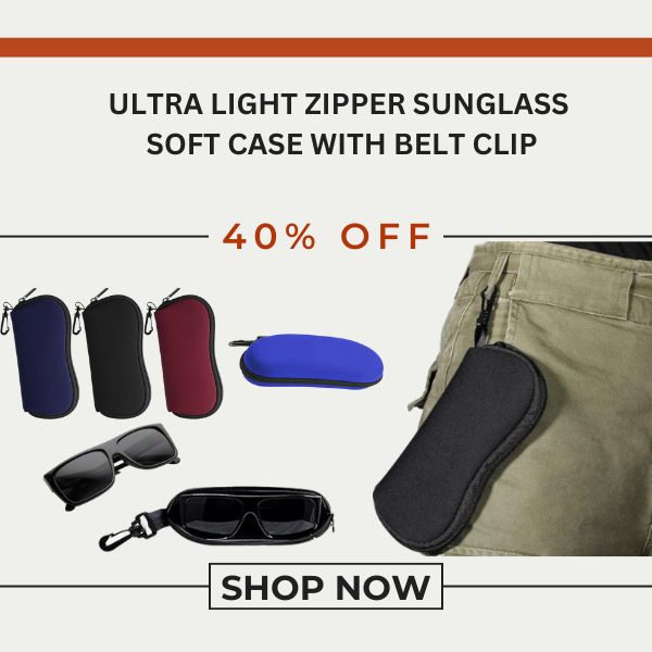 Neoprene Zipper Sunglass Case with Belt Clip -Combo Deal