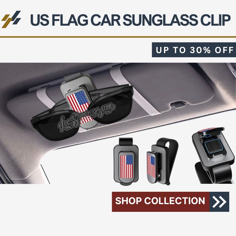 US FLAG Car Visor Sunglass Clip