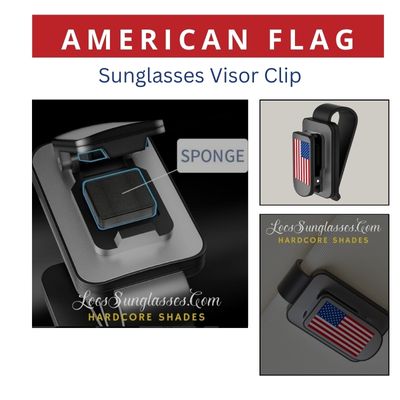 American Flag Patriotic Sunglass Visor Clip