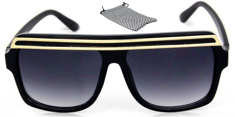 Designer Retro Hip Hop Sunglasses - UV400 Protection, Gradient Lenses, Black Tortoise Frame