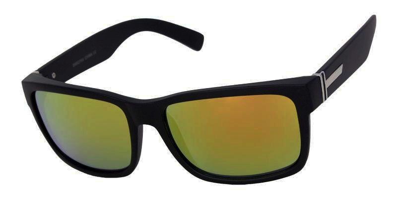 Matte Black Frame with Yellow Mirror Lens