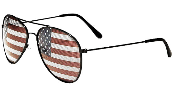 Oval US Flag Aviator Sunglasses