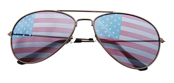 Oval US Flag Aviator Sunglasses