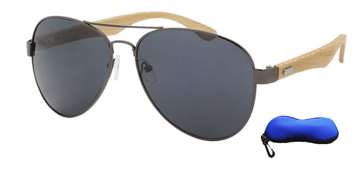 Unisex Bamboo Aviator  Sunglasses