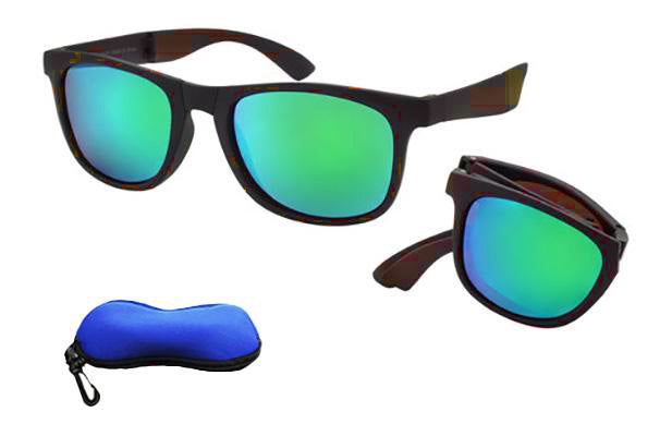 Green-Blue Lens Folding Sunglasses