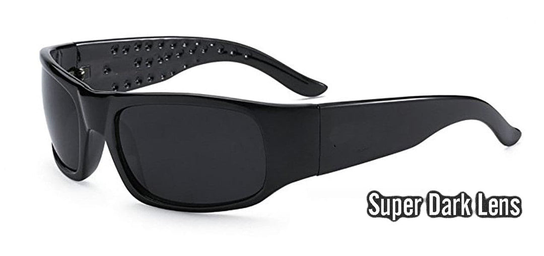 Super dark sunglasses for sensitive eyes ( Polished Black ) – Locs